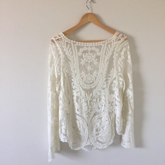 Crochet Mesh Boho Blouse - Picture 6 of 6